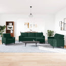 sofasæt 4 dele med hynder og bolsterpuder velour mørkegrøn