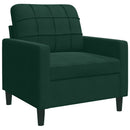 sofasæt 4 dele med hynder og bolsterpuder velour mørkegrøn
