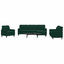 sofasæt 4 dele med hynder og bolsterpuder velour mørkegrøn