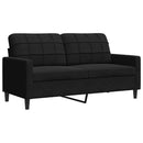 sofasæt 4 dele med hynder og bolsterpuder velour sort