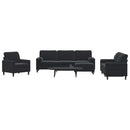 sofasæt 4 dele med hynder og bolsterpuder velour sort