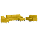 sofasæt 4 dele med hynder og bolsterpuder velour gul