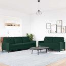 sofasæt 2 dele med hynder velour mørkegrøn
