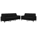 sofasæt 2 dele med hynder velour sort