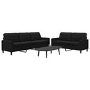 sofasæt 2 dele med hynder velour sort