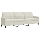 sofasæt 2 dele med hynder velour cremefarvet