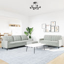 sofasæt 3 dele med hynder velour lysegrå