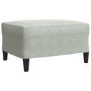 sofasæt 3 dele med hynder velour lysegrå