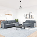 sofasæt 3 dele med hynder velour mørkegrå