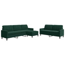 sofasæt 3 dele med hynder velour mørkegrøn