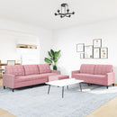 sofasæt 3 dele med hynder velour lyserød
