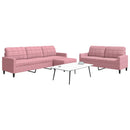 sofasæt 3 dele med hynder velour lyserød