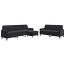sofasæt 3 dele med hynder velour sort