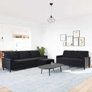 sofasæt 3 dele med hynder velour sort