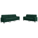 sofasæt 2 dele med hynder og bolsterpuder velour mørkegrøn