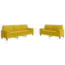 sofasæt 2 dele med hynder og bolsterpuder velour gul