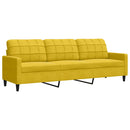 sofasæt 2 dele med hynder og bolsterpuder velour gul