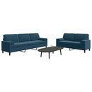 sofasæt 2 dele med hynder og bolsterpuder velour blå