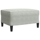 sofasæt 3 dele med hynder og bolsterpuder velour lysegrå