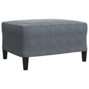 sofasæt 3 dele med hynder og bolsterpuder velour mørkegrå
