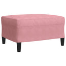 sofasæt 3 dele med hynder og bolsterpuder velour lyserød