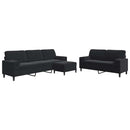 sofasæt 3 dele med hynder og bolsterpuder velour sort