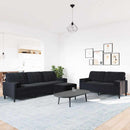 sofasæt 3 dele med hynder og bolsterpuder velour sort