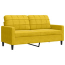 sofasæt 3 dele med hynder og bolsterpuder velour gul