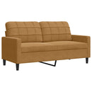 sofasæt 3 dele med hynder og bolsterpuder velour brun