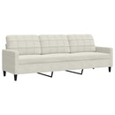 sofasæt 3 dele med hynder og bolsterpuder velour cremefarvet