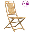 foldbare havestole 8 stk. 46x66x99 cm bambus