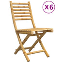 foldbare havestole 6 stk. 43x54x88 cm bambus