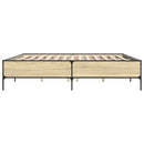 sengestel 200x200 cm konstrueret træ og metal sonoma-eg
