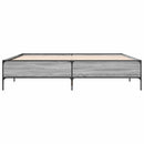 sengestel 200x200 cm konstrueret træ og metal grå sonoma-eg