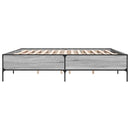 sengestel 200x200 cm konstrueret træ og metal grå sonoma-eg
