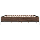 sengeramme 200x200 cm konstrueret træ og metal brun egetræ