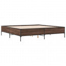 sengeramme 200x200 cm konstrueret træ og metal brun egetræ