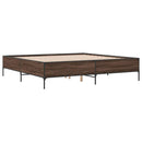 sengestel 180x200 cm konstrueret træ og metal brun egetræ