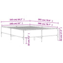 sengestel 160x200 cm konstrueret træ og metal grå sonoma-eg