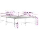 sengestel 150x200 cm konstrueret træ og metal sonoma-eg