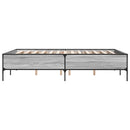 sengestel 150x200 cm konstrueret træ og metal grå sonoma-eg