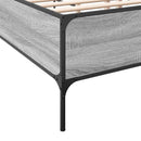 sengestel 140x200 cm konstrueret træ og metal grå sonoma-eg