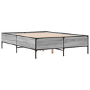sengestel 120x200 cm konstrueret træ og metal grå sonoma-eg