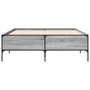 sengestel 120x200 cm konstrueret træ og metal grå sonoma-eg