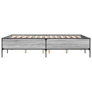 sengestel 120x200 cm konstrueret træ og metal grå sonoma-eg