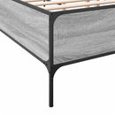 sengestel 120x200 cm konstrueret træ og metal grå sonoma-eg