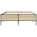 sengestel 140x190 cm konstrueret træ og metal sonoma-eg