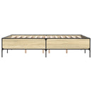 sengestel 140x190 cm konstrueret træ og metal sonoma-eg