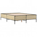 sengestel 140x190 cm konstrueret træ og metal sonoma-eg