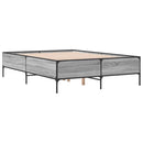 sengestel 140x190 cm konstrueret træ og metal grå sonoma-eg